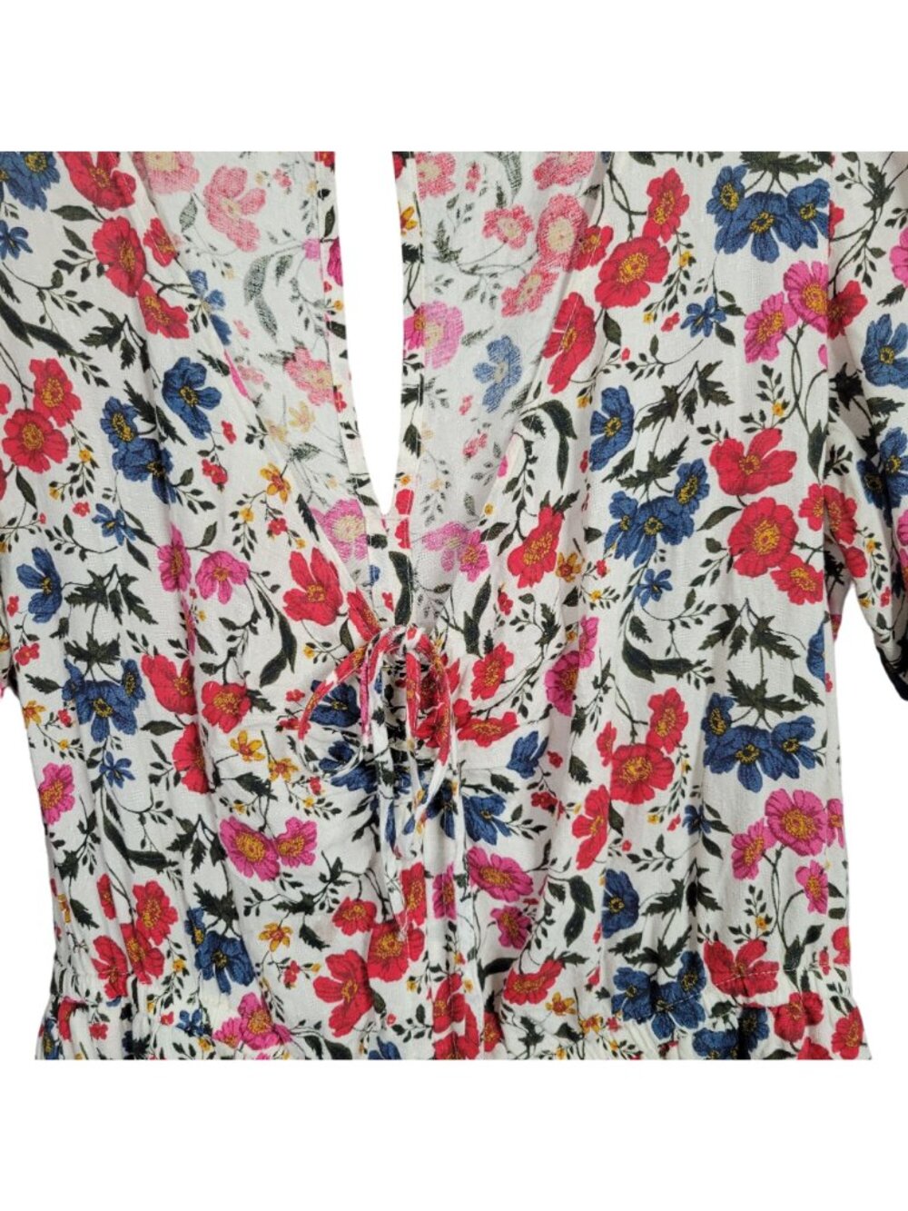 American Eagle Outfitters Size L Romper Floral Adjustable Neck Bell Sleeve Flowy - Picture 7 of 11